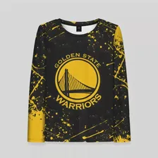 Лонгслив Golden State Warriors: брызги красок Женский Длинный рукав 3D